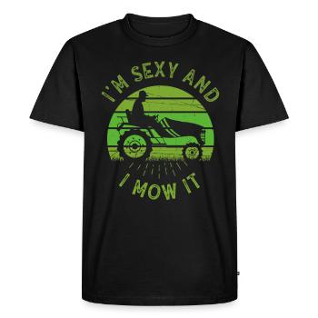 Je suis sexy et je le tonds Tondre la pelouse Jardinage Amoureux - T-shirt Premium bio Homme - noir - Devant - Nico (187cm)