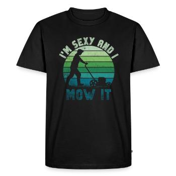 Je suis sexy et je le tonds Tondre la pelouse Jardinage Amoureux - T-shirt Premium bio Homme - noir - Devant - Nico (187cm)