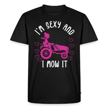 Je suis sexy et je le tonds Tondre la pelouse Jardinage Amoureux - T-shirt Premium bio Homme - noir - Devant - Nico (187cm)