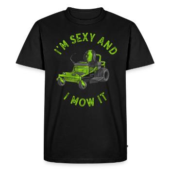 Je suis sexy et je le tonds Tondre la pelouse Jardinage Amoureux - T-shirt Premium bio Homme - noir - Devant - Nico (187cm)