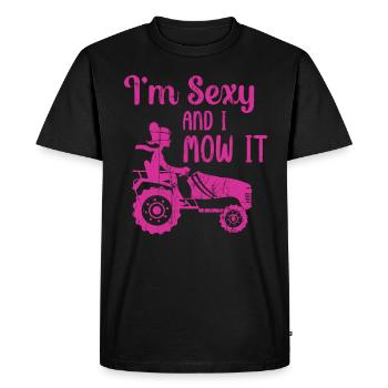 Je suis sexy et je le tonds Tondre la pelouse Jardinage Amoureux - T-shirt Premium bio Homme - noir - Devant - Nico (187cm)