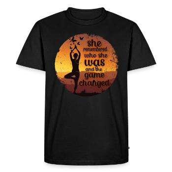 She Remembered Who She Was And The Game Changed - Men's Premium Organic T-Shirt - black - Front - Nico (187cm)