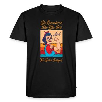 She Remembered Who She Was And The Game Changed - Men's Premium Organic T-Shirt - black - Front - Nico (187cm)