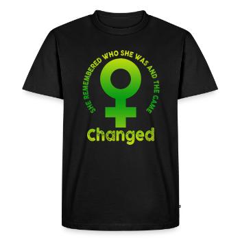 She Remembered Who She Was And The Game Changed - Men's Premium Organic T-Shirt - black - Front - Nico (187cm)