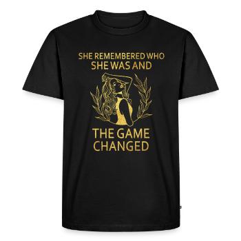 She Remembered Who She Was And The Game Changed - Men's Premium Organic T-Shirt - black - Front - Nico (187cm)
