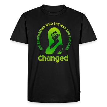 She Remembered Who She Was And The Game Changed - Men's Premium Organic T-Shirt - black - Front - Nico (187cm)