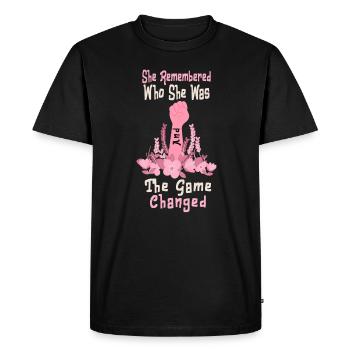 She Remembered Who She Was And The Game Changed - Men's Premium Organic T-Shirt - black - Front - Nico (187cm)