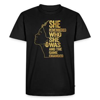 She Remembered Who She Was And The Game Changed - Men's Premium Organic T-Shirt - black - Front - Nico (187cm)