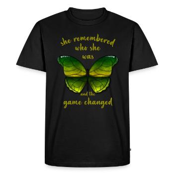 She Remembered Who She Was And The Game Changed - Men's Premium Organic T-Shirt - black - Front - Nico (187cm)