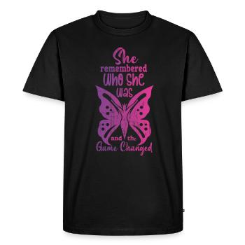 She Remembered Who She Was And The Game Changed - Men's Premium Organic T-Shirt - black - Front - Nico (187cm)