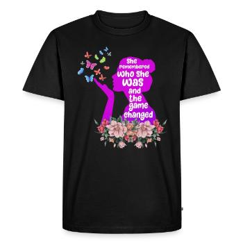 She Remembered Who She Was And The Game Changed - Men's Premium Organic T-Shirt - black - Front - Nico (187cm)