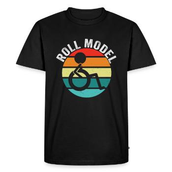 Roll Model Disability Awareness PWD Fauteuil roulant - T-shirt Premium bio Homme - noir - Devant - Nico (187cm)