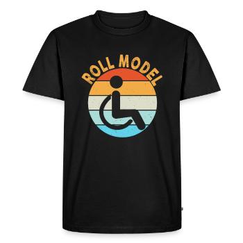 Roll Model Disability Awareness PWD Fauteuil roulant - T-shirt Premium bio Homme - noir - Devant - Nico (187cm)