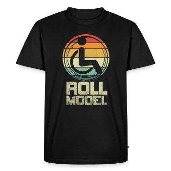 Roll Model Disability Awareness PWD Fauteuil roulant - T-shirt Premium bio Homme - noir - Devant - Nico (187cm)