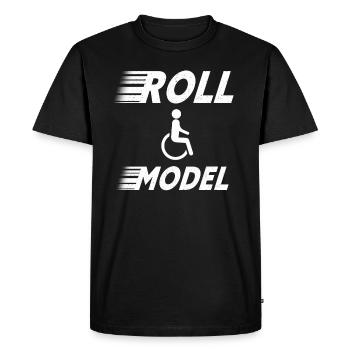 Roll Model Disability Awareness PWD Wheelchair - Men's Premium Organic T-Shirt - black - Front - Nico (187cm)