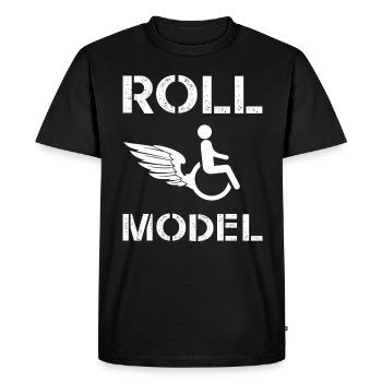 Roll Model Disability Awareness PWD Fauteuil roulant - T-shirt Premium bio Homme - noir - Devant - Nico (187cm)