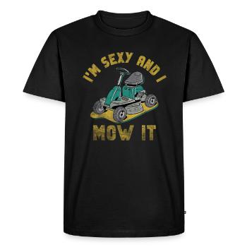 Je suis sexy et je le tonds Tondre la pelouse Jardinage Amoureux - T-shirt Premium bio Homme - noir - Devant - Nico (187cm)