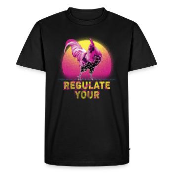 Regulate Your Cock Rooster Pro Choice Feminist - Men's Premium Organic T-Shirt - black - Front - Nico (187cm)