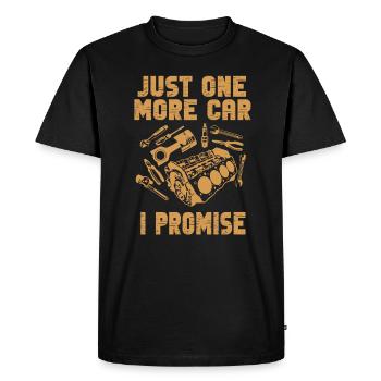 Juste une pièce de voiture de plus que je promets - T-shirt Premium bio Homme - noir - Devant - Nico (187cm)