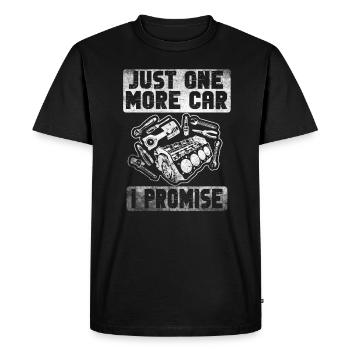 Juste une pièce de voiture de plus que je promets - T-shirt Premium bio Homme - noir - Devant - Nico (187cm)