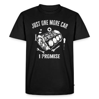Juste une pièce de voiture de plus que je promets - T-shirt Premium bio Homme - noir - Devant - Nico (187cm)
