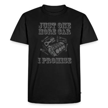 Juste une pièce de voiture de plus que je promets - T-shirt Premium bio Homme - noir - Devant - Nico (187cm)