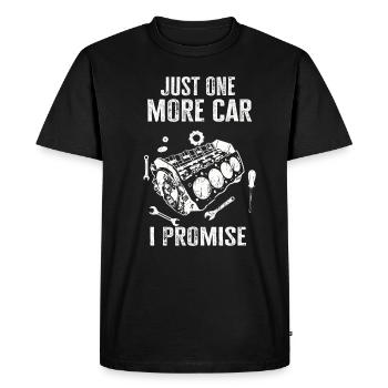 Juste une pièce de voiture de plus que je promets - T-shirt Premium bio Homme - noir - Devant - Nico (187cm)