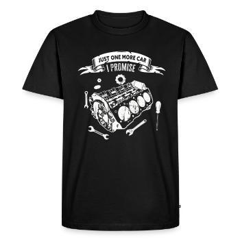 Juste une pièce de voiture de plus que je promets - T-shirt Premium bio Homme - noir - Devant - Nico (187cm)