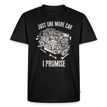 Juste une pièce de voiture de plus que je promets - T-shirt Premium bio Homme - noir - Devant - Nico (187cm)