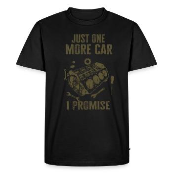 Juste une pièce de voiture de plus que je promets - T-shirt Premium bio Homme - noir - Devant - Nico (187cm)