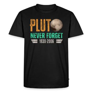 N’oubliez jamais Pluto Design Retro Style Funny Space - T-shirt Premium bio Homme - noir - Devant - Nico (187cm)