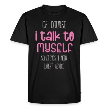 Bien sûr, je me parle parfois à moi-même - T-shirt Premium bio Homme - noir - Devant - Nico (187cm)