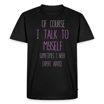 Bien sûr, je me parle parfois à moi-même - T-shirt Premium bio Homme - noir - Devant - Nico (187cm)