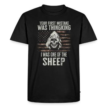 Your first Mistake was thinking I was a Sheep - Men's Premium Organic T-Shirt - black - Front - Nico (187cm)