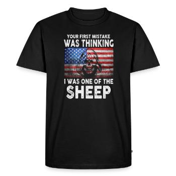Your first Mistake was thinking I was a Sheep - Men's Premium Organic T-Shirt - black - Front - Nico (187cm)