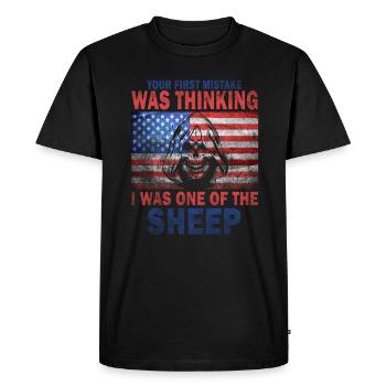 Your first Mistake was thinking I was a Sheep - Men's Premium Organic T-Shirt - black - Front - Nico (187cm)