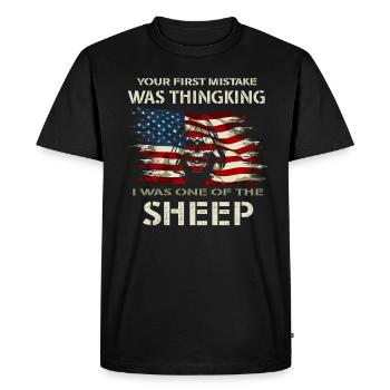 Your first Mistake was thinking I was a Sheep - Men's Premium Organic T-Shirt - black - Front - Nico (187cm)