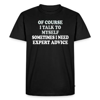 Bien sûr, je me parle parfois à moi-même - T-shirt Premium bio Homme - noir - Devant - Nico (187cm)