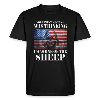Your first Mistake was thinking I was a Sheep - Men's Premium Organic T-Shirt - black - Front - Nico (187cm)
