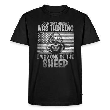 Your first Mistake was thinking I was a Sheep - Men's Premium Organic T-Shirt - black - Front - Nico (187cm)
