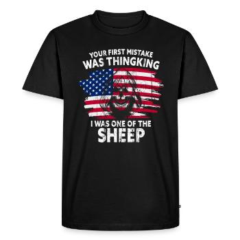 Your first Mistake was thinking I was a Sheep - Men's Premium Organic T-Shirt - black - Front - Nico (187cm)