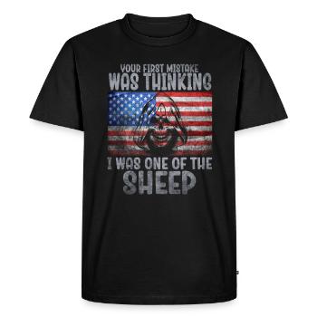 Your first Mistake was thinking I was a Sheep - Men's Premium Organic T-Shirt - black - Front - Nico (187cm)