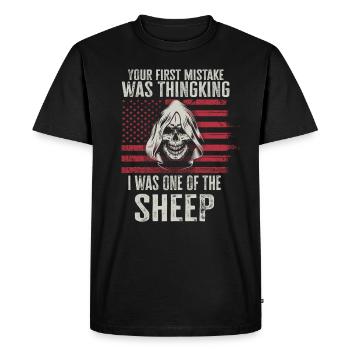 Your first Mistake was thinking I was a Sheep - Men's Premium Organic T-Shirt - black - Front - Nico (187cm)