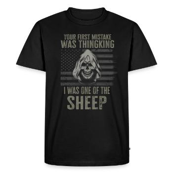 Your first Mistake was thinking I was a Sheep - Men's Premium Organic T-Shirt - black - Front - Nico (187cm)