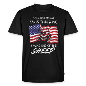 Your first Mistake was thinking I was a Sheep - Men's Premium Organic T-Shirt - black - Front - Nico (187cm)