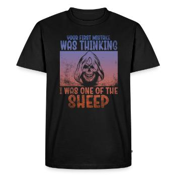 Your first Mistake was thinking I was a Sheep - Men's Premium Organic T-Shirt - black - Front - Nico (187cm)
