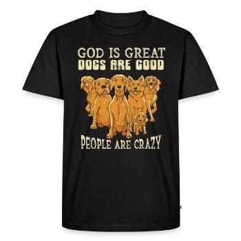 Dieu est grand Les chiens sont bons et les gens sont fous - T-shirt Premium bio Homme - noir - Devant - Nico (187cm)