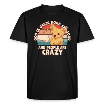 Dieu est grand Les chiens sont bons et les gens sont fous - T-shirt Premium bio Homme - noir - Devant - Nico (187cm)