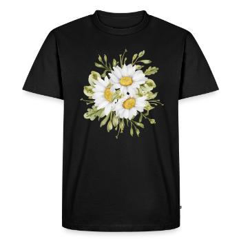 Marguerites Daisy Summer Daisies Jardin de fleurs - T-shirt Premium bio Homme - noir - Devant - Nico (187cm)