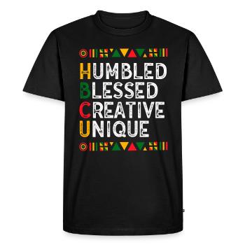 Université historique Black College - T-shirt Premium bio Homme - noir - Devant - Nico (187cm)